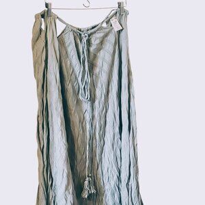 SALE!! Free People Cotton Maxi Skirt  Cut-out Waist Pastel Green sz M